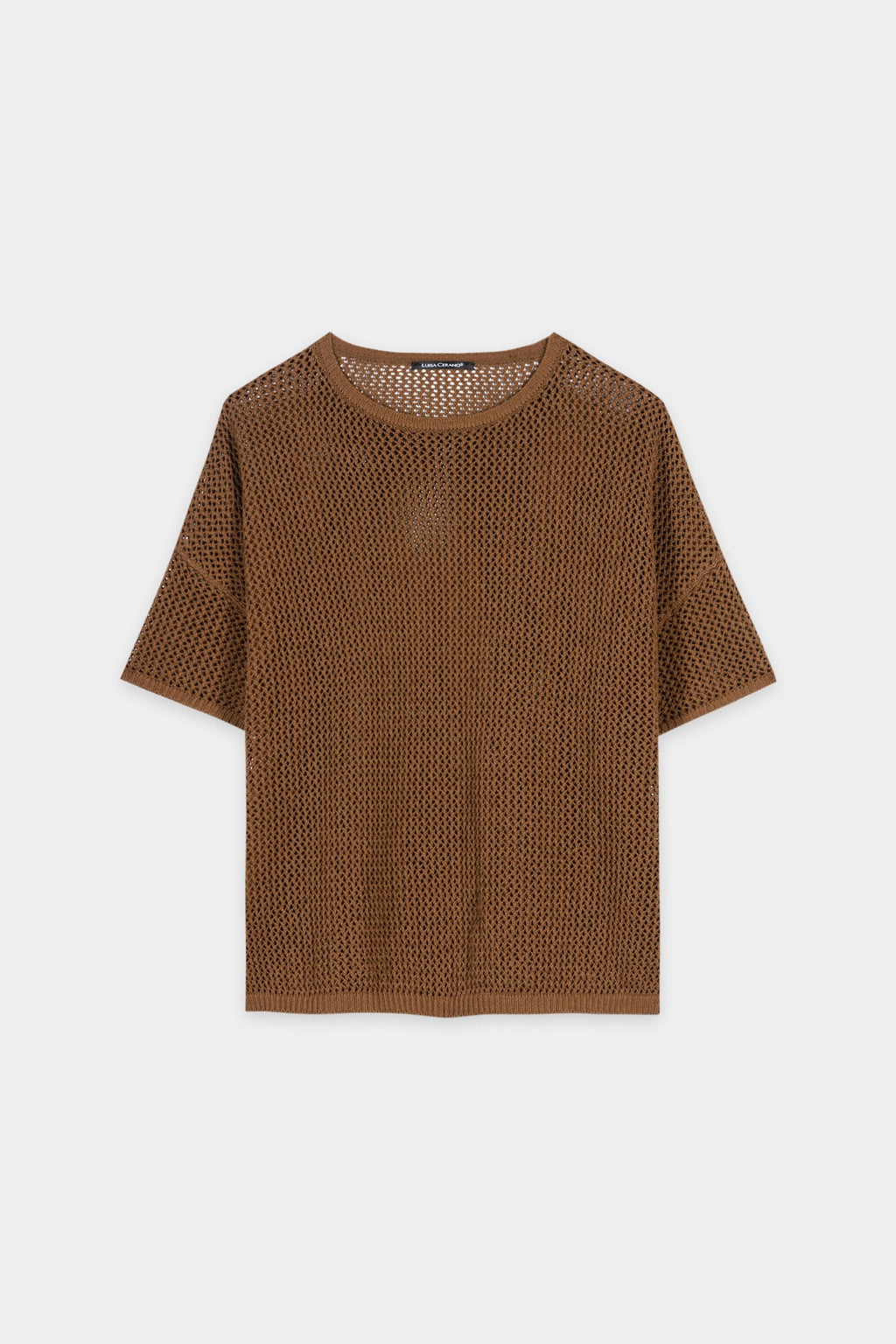 Trui van linnenmix - donker terracotta - Standaard