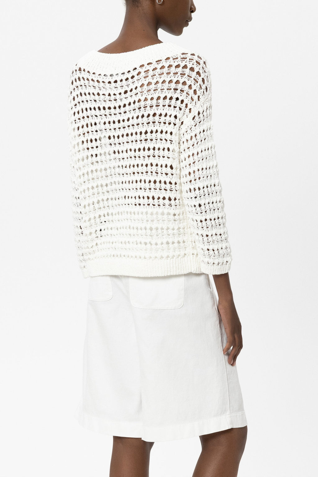 Trui met haaklook - wit - Standaard