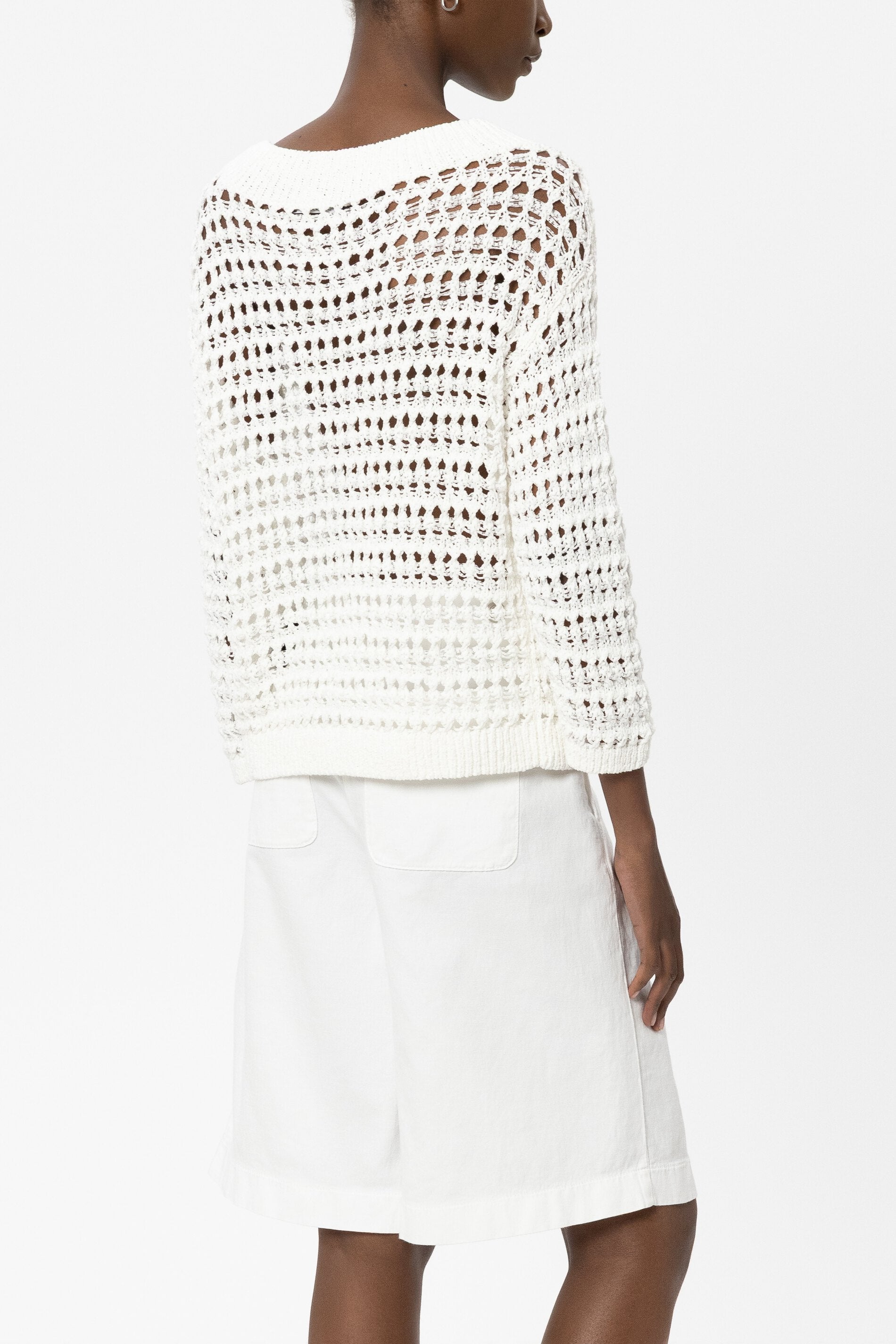 Trui met haaklook - wit - Standaard