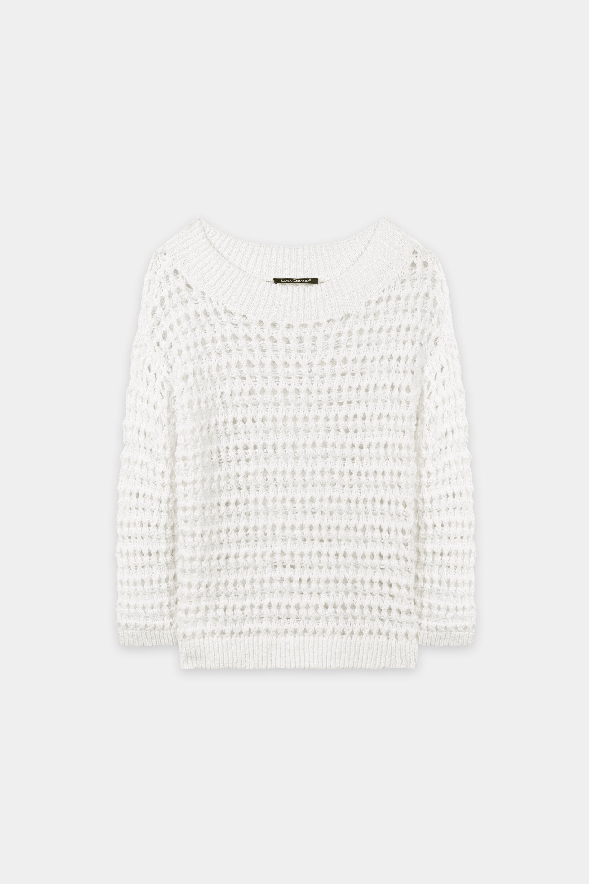 Trui met haaklook - wit - Standaard