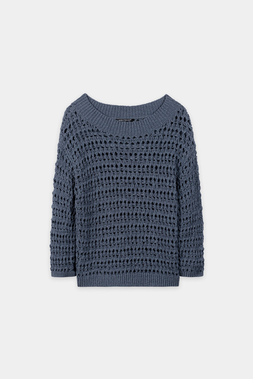 Trui met haaklook - blauw getint - Standaard