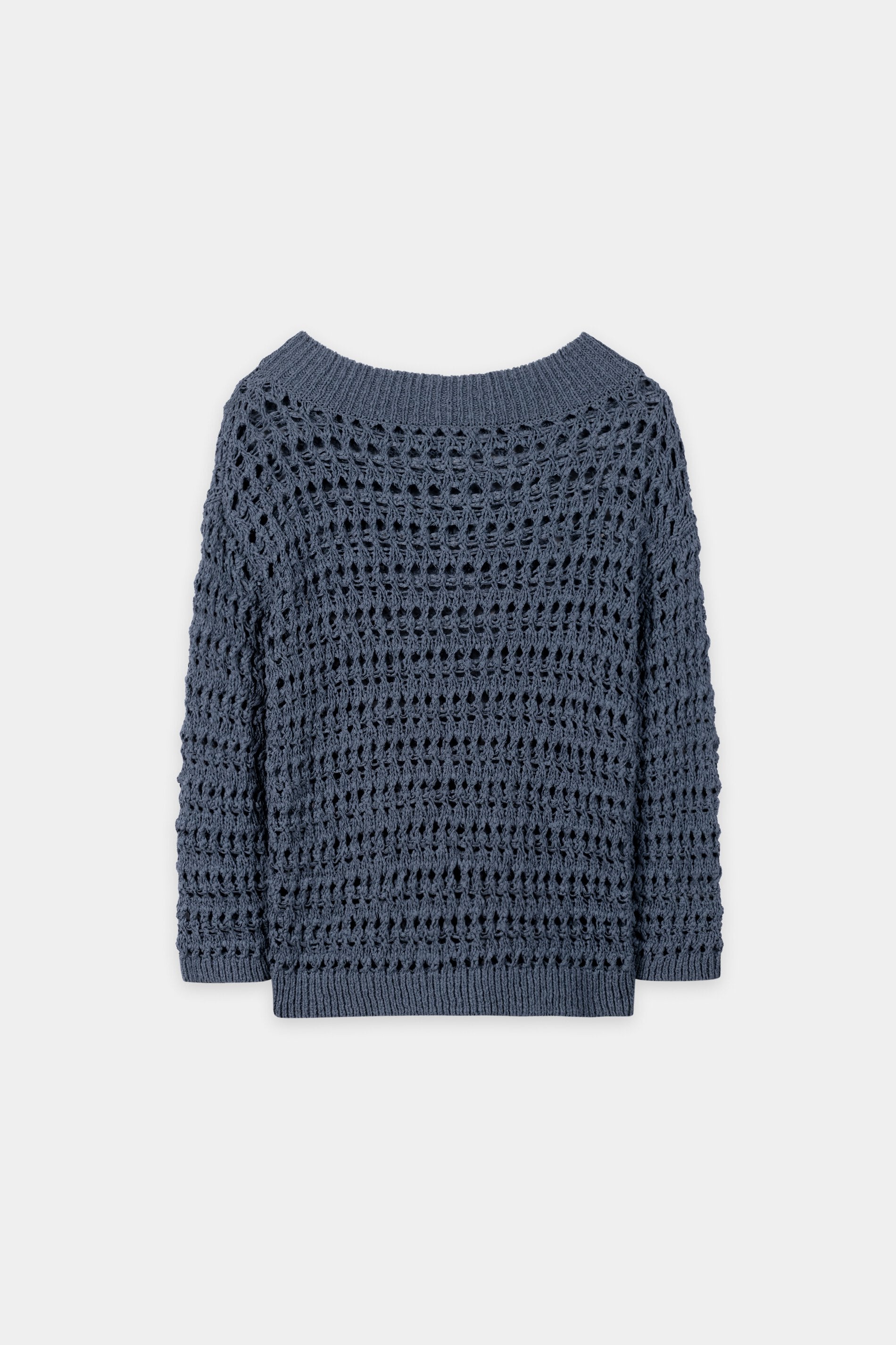 Trui met haaklook - blauw getint - Standaard