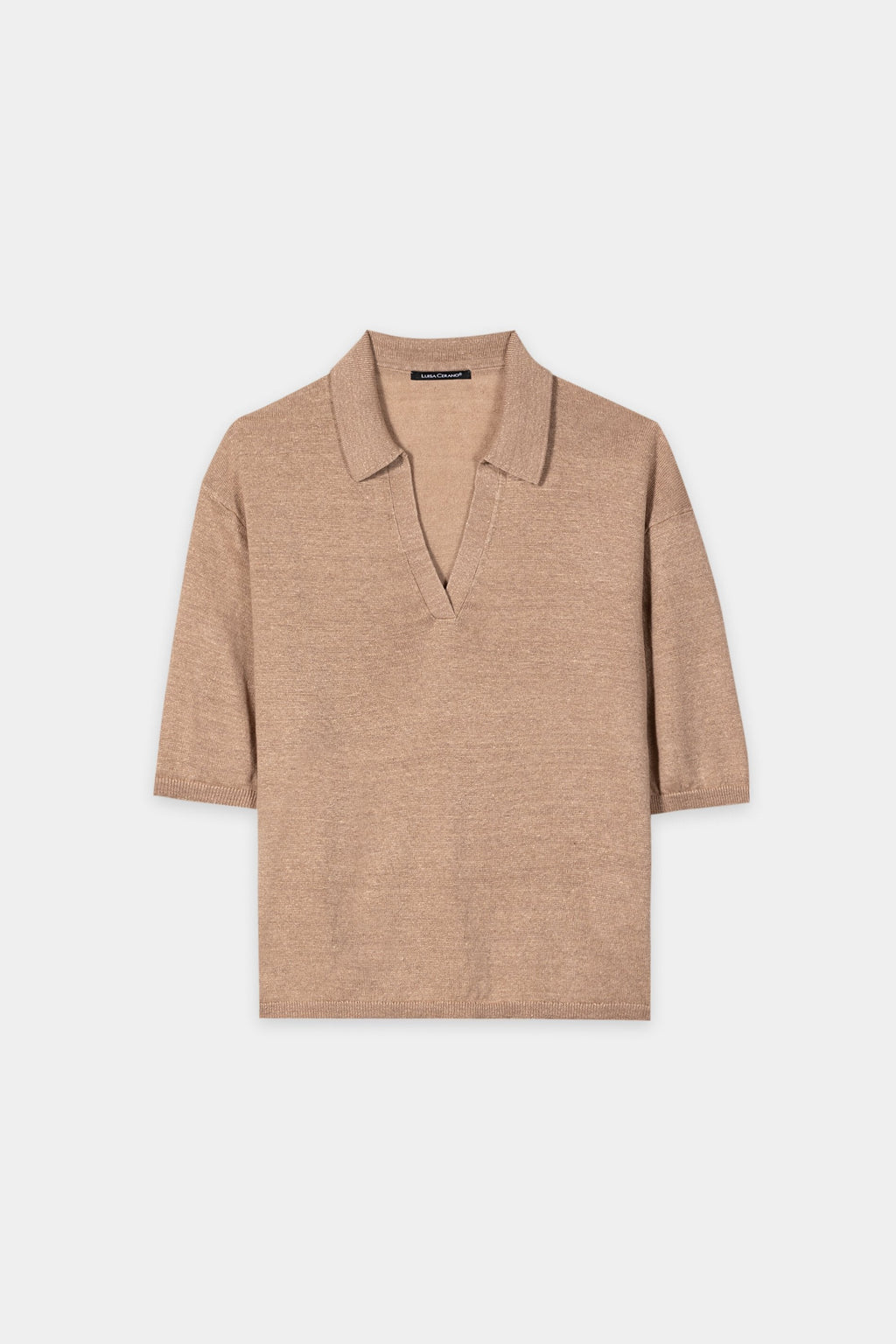 Linnen polo - licht terracotta - Standaard