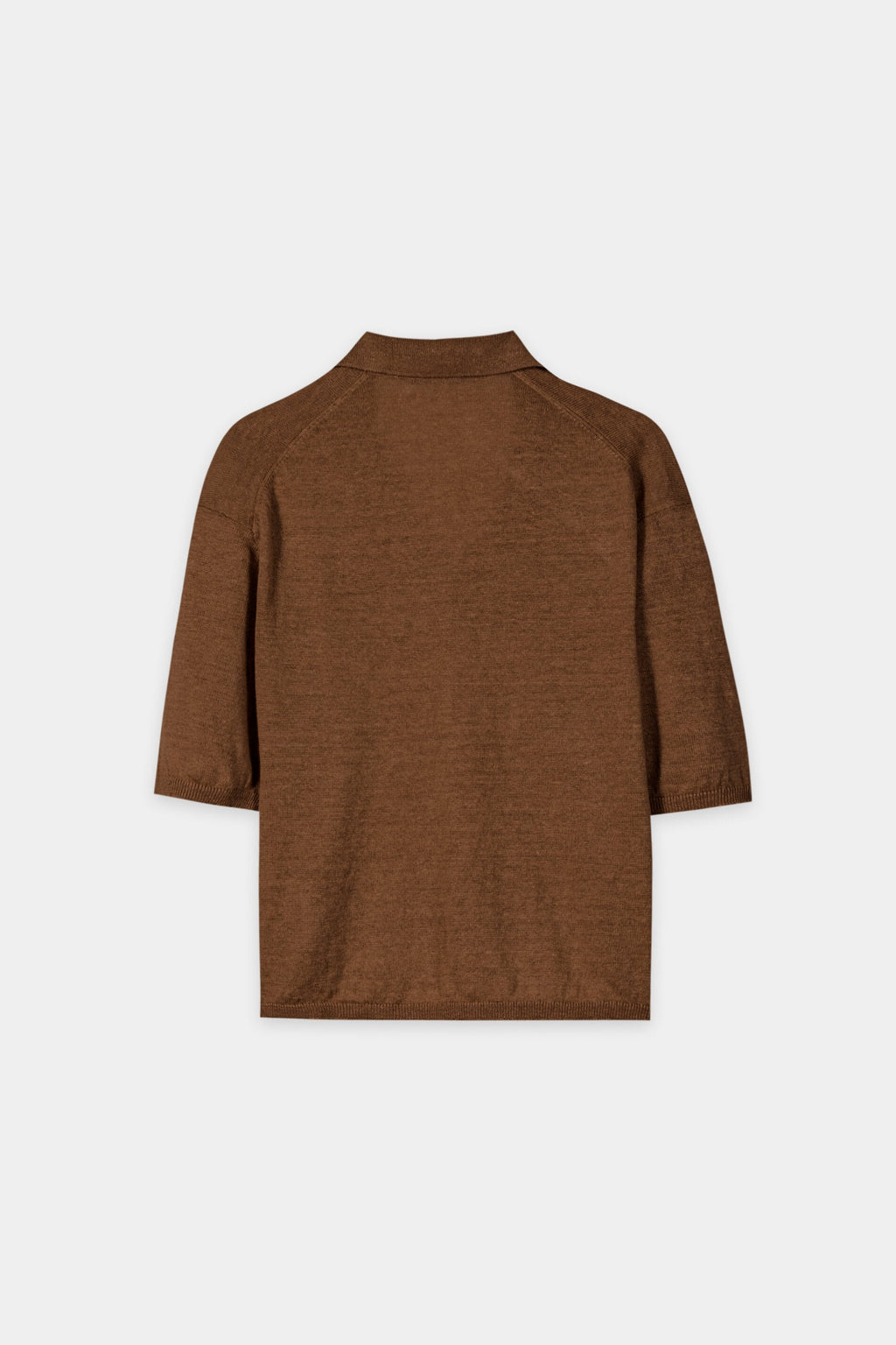 Linnen polo - donker terracotta - Standaard