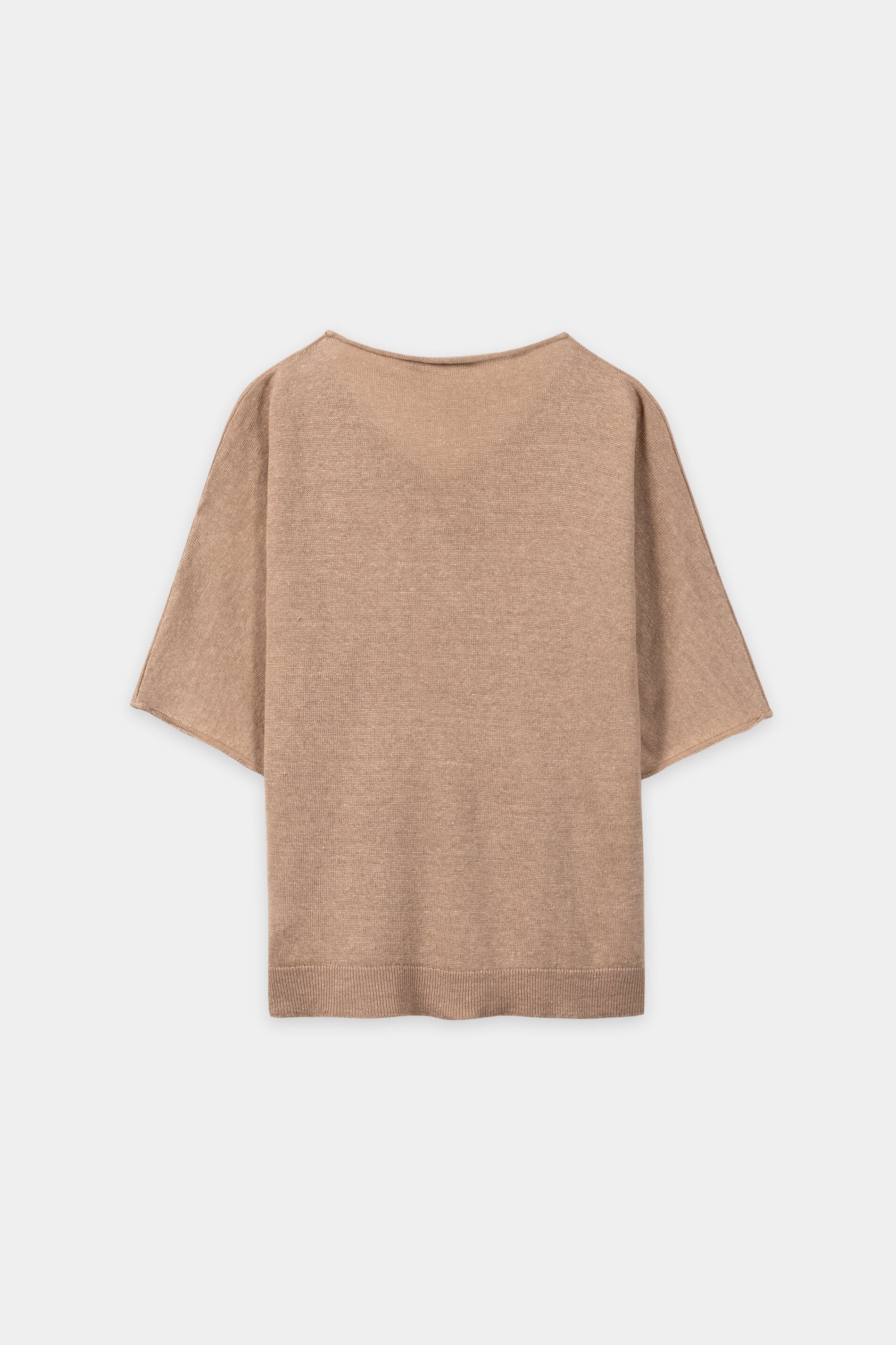 Linnen trui met V-hals - licht terracotta - Standaard