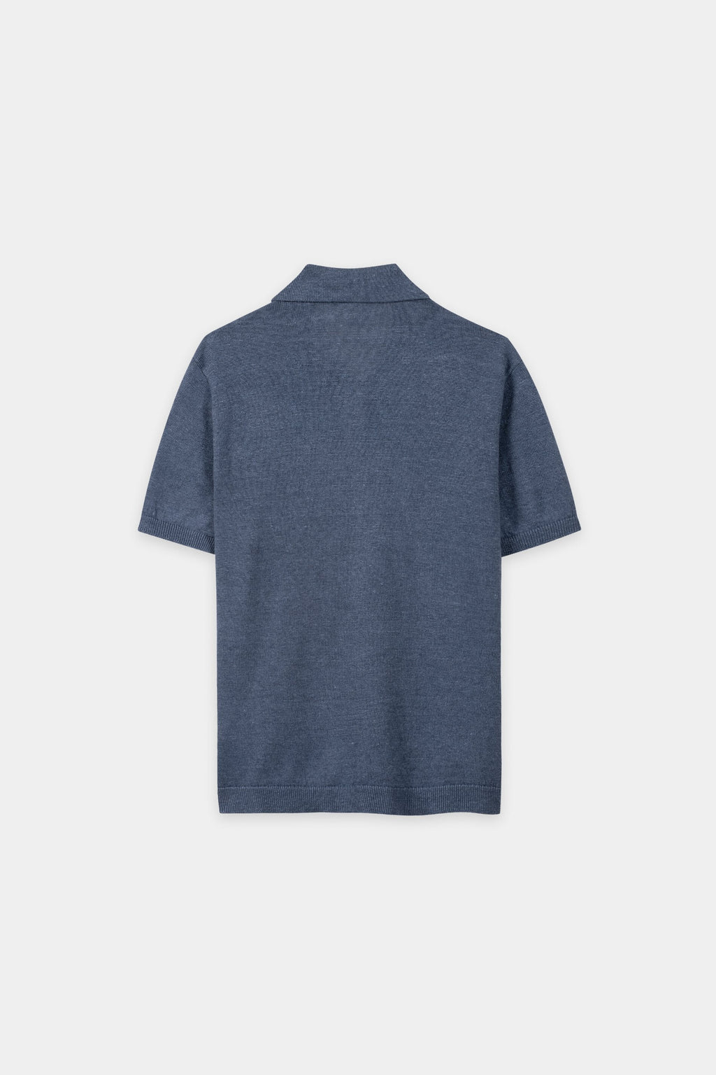 Linnen polo - blauw getint - Standaard