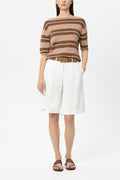 Leinen-Pulli mit Preppy-Stripe - multi - Standard | Model Front
