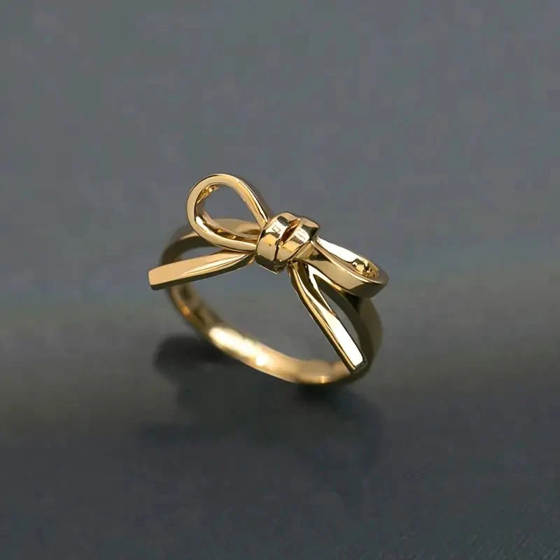 Luna Gold Bow Knot Ring