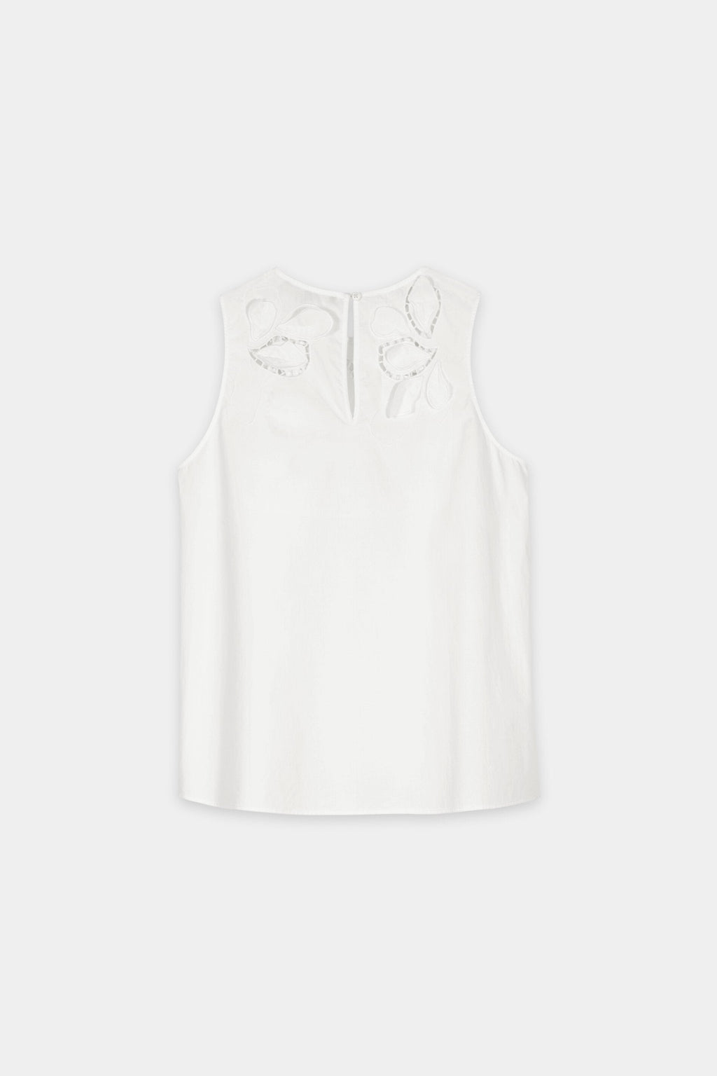 Blouse met borduursels in gaatjesmotief - wit - Standaard