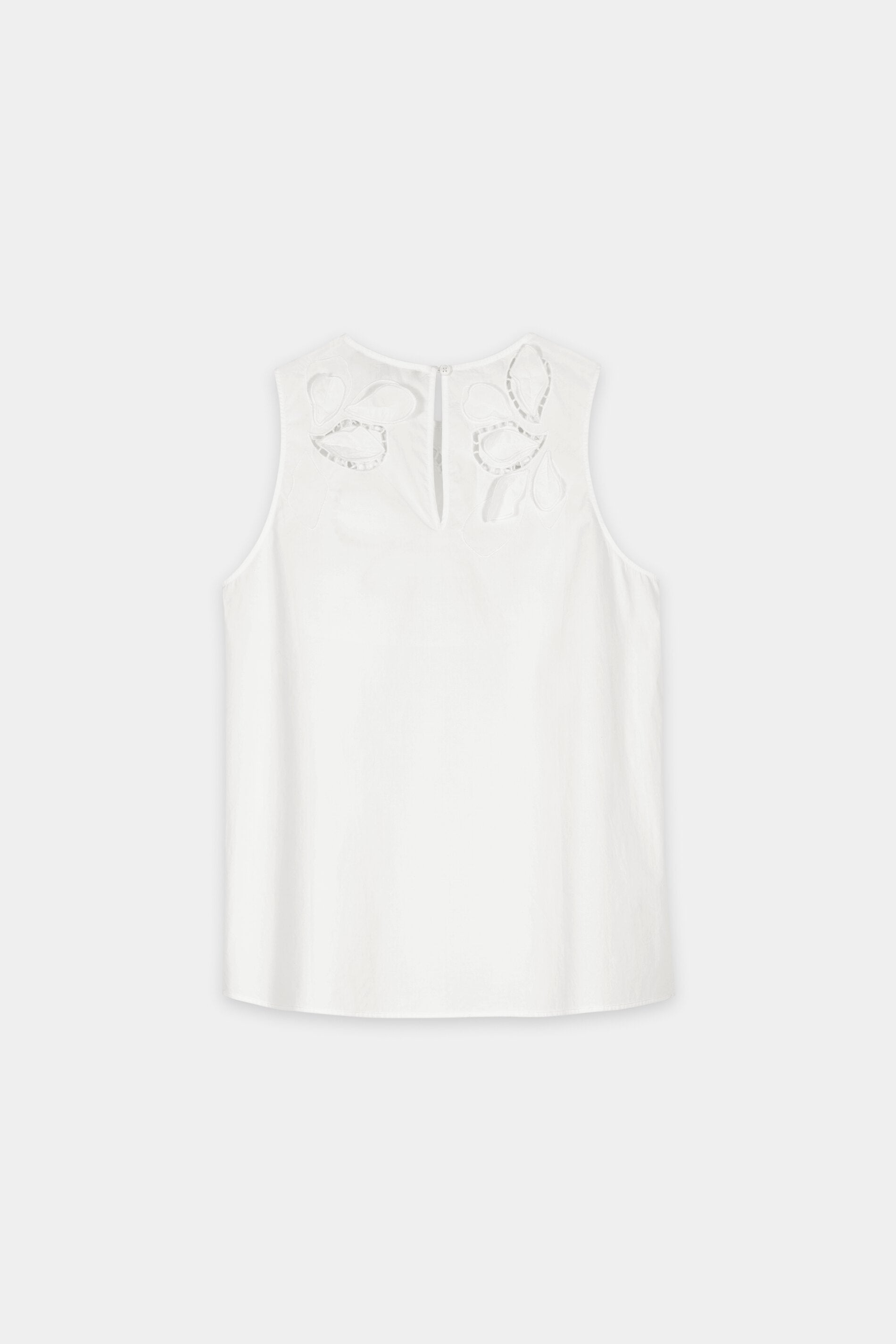 Blouse met borduursels in gaatjesmotief - wit - Standaard