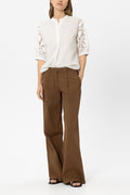 Bluse mit Lochstickerei - white - Standard | Model Front