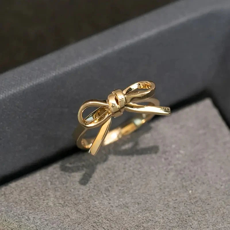 Luna Gold Bow Knot Ring